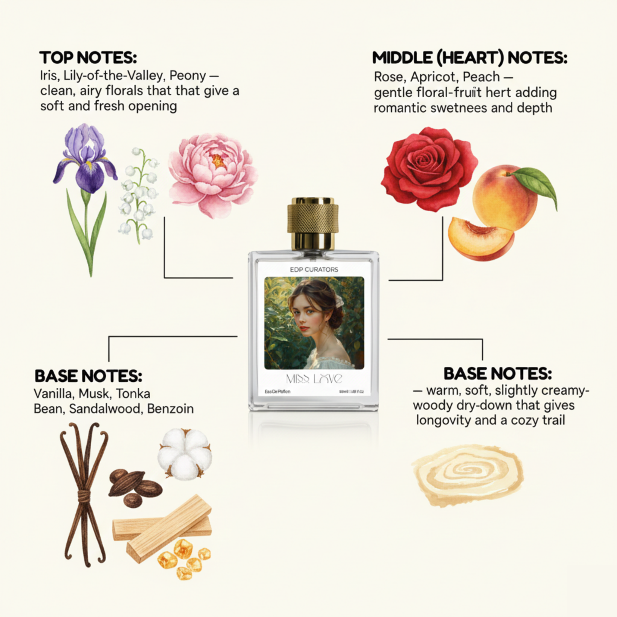 Miss Love Eau de Parfum | Soft Romantic Floral Perfume for Women