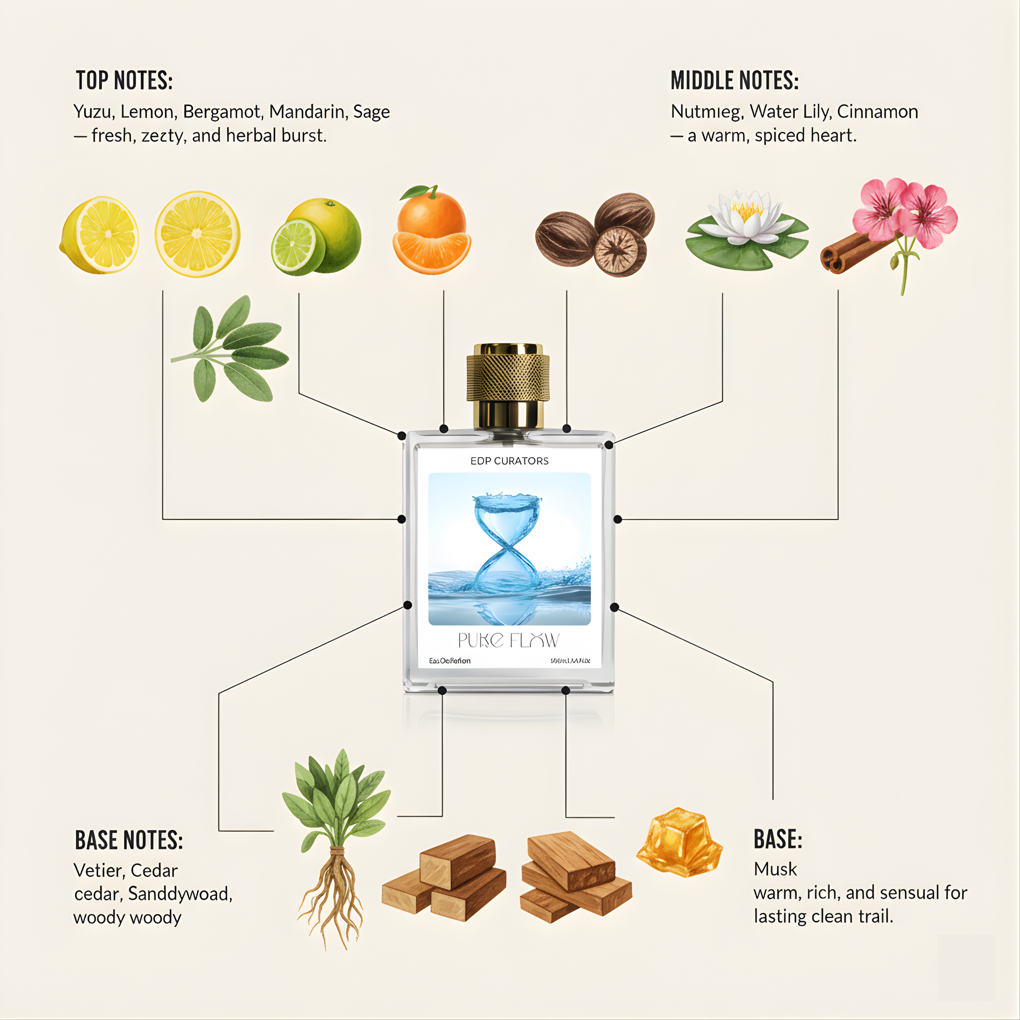 Pure Flow EDP | Clean Fresh Aquatic Perfume for Men