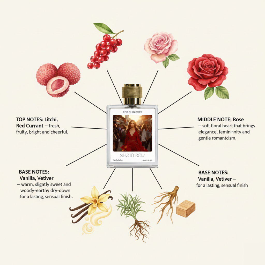 She in Red Eau de Parfum | Glamorous Bold Date Night Perfume for Women
